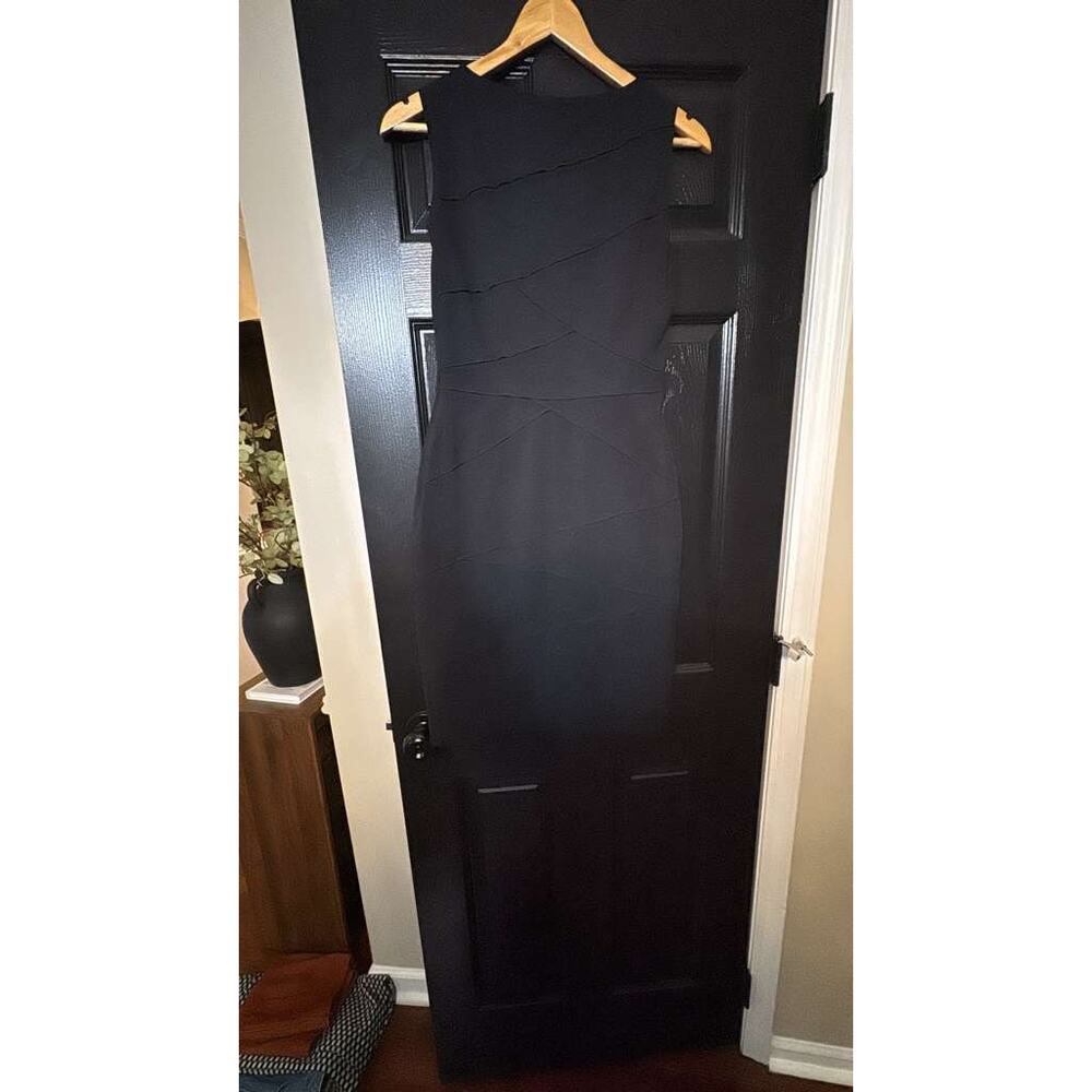 Calvin Klein Black Sleeveless Paneled Sheath Dress Size 6 - Picture 3 of 6